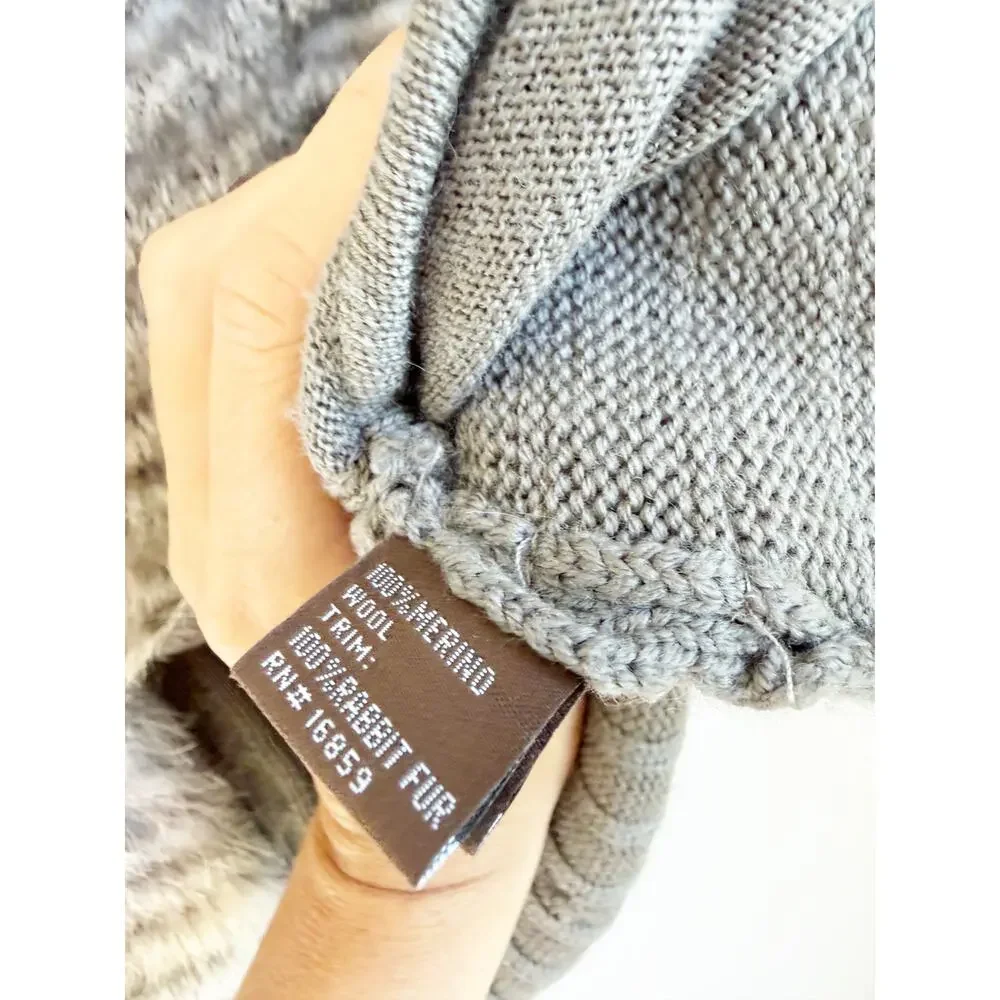 J McLAUGHLIN Vest Rabbit Fur & Merino Wool Small Gray Small